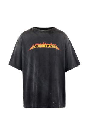 SAINT MXXXXXX Obliterate graphic-print distressed T-shirt - Black