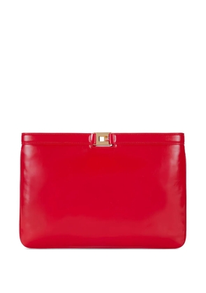 Elisabetta Franchi logo-plaque clutch bag - Red