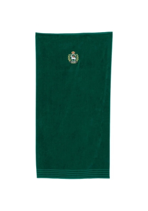 Johnny Lambs St. Tropez crest-embroidered beach towel - Green
