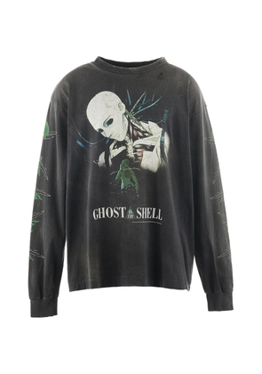 SAINT MXXXXXX Ghost in the Shell graphic-print long-sleeve T-shirt - Black