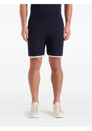 Manière De Voir Regis contrast-detail knit shorts - Blue