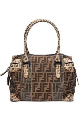 Fendi Pre-Owned B Mix Boston logo-print shoulder bag - Brown