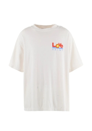 SAINT MXXXXXX distressed graphic-print T-shirt - White