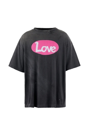 SAINT MXXXXXX graphic-print distressed T-shirt - Black