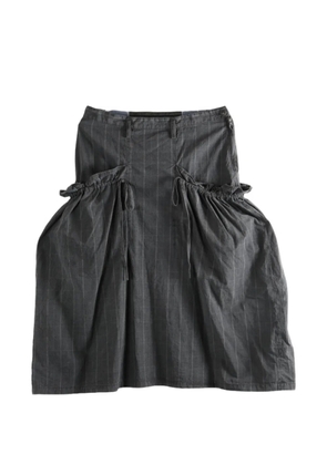 Y's pinstripe-pattern drawstring midi skirt - Grey