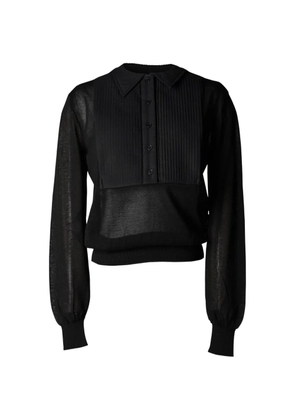 pushBUTTON layered pleated-panel sweater - Black