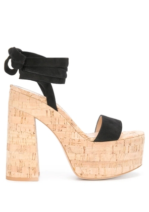 Gianvito Rossi platform ankle-wrap sandals - Black