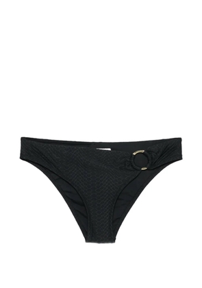 Heidi Klein snake-effect ring-detail bikini bottoms - Black