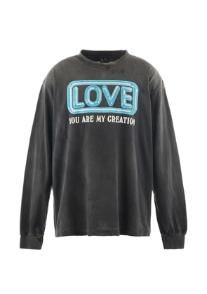SAINT MXXXXXX graphic-print long-sleeve T-shirt - Black