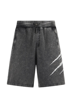 Plein Sport washed crackle-print shorts - Grey