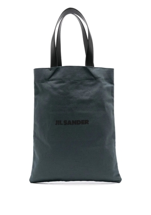 Jil Sander logo-print canvas tote bag - Green