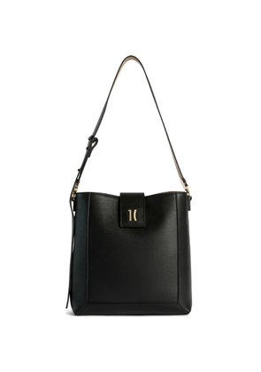 ALVIERO MARTINI 1° CLASSE Rock logo-plaque grained shoulder bag - Black