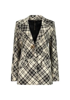 Ellery check-pattern jewel-button jacket - Black