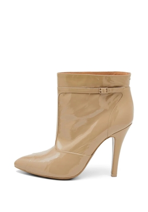 Maison Martin Margiela Pre-Owned buckled patent leather ankle boots - Neutrals
