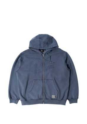 BY PARRA embroidered-logo washed-finish hoodie - Grey