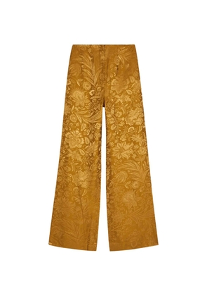 Veronica Beard Ronin floral-jacquard wide-leg trousers - Gold