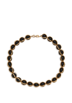 Jil Sander onyx-embellished brass necklace - Black