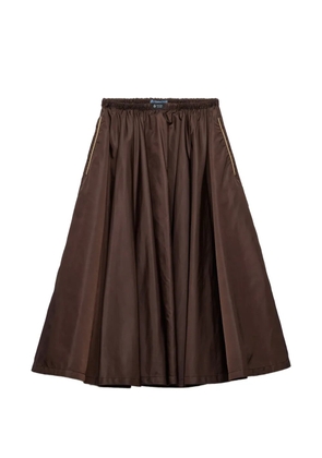 Prada lightweight gathered re-nylon skirt - Brown
