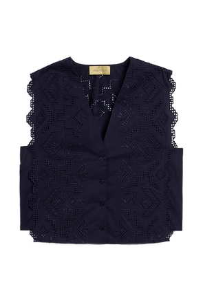 MOMONÌ Cielo broderie anglaise gilet - Blue