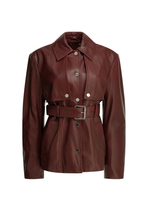 Max Mara x Sportmax belted leather jacket - Red