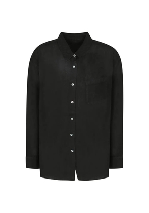 120% Lino chest-pocket button-up shirt - Black