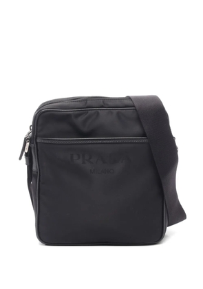 Prada Pre-Owned 2010s leather-trim shoulder bag - Black