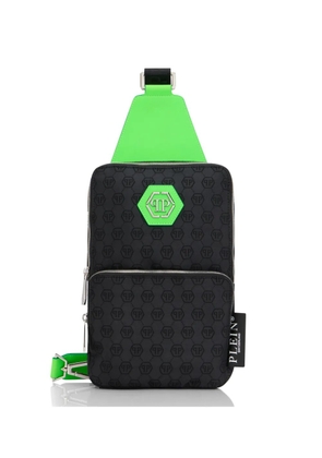 Philipp Plein jacquard monogram messenger bag - Black