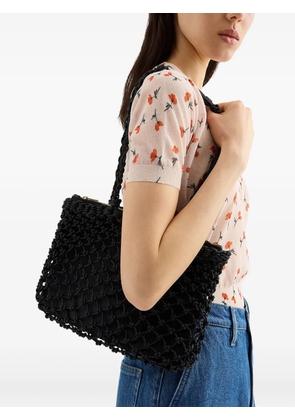 Jil Sander crochet-effect shoulder bag - Black