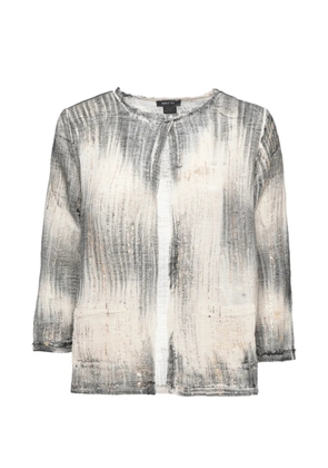 Avant Toi abstract-print three-quarter-sleeve jacket - Grey