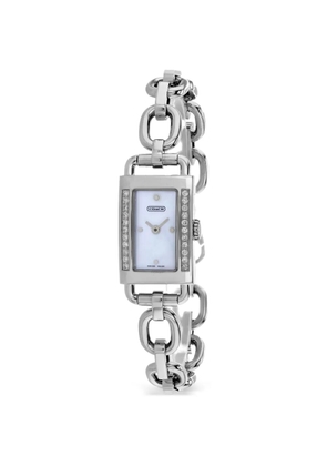 Coach mother-of-pearl diamond 18mm watch - Silver