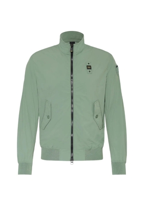 Blauer logo-patch zip-up jacket - Neutrals