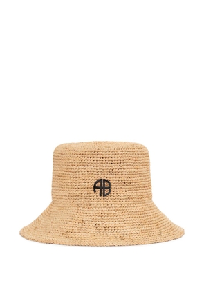 ANINE BING Cabana logo-plaque bucket hat - Neutrals