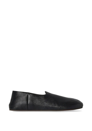 The Row grained-leather slippers - Black