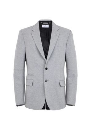 Philipp Plein logo-plaque fleece blazer - White