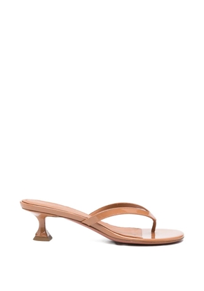 Amina Muaddi Juliette patent-leather sandals - Brown