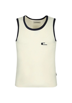 Carrer logo-embroidered ribbed-knit vest - White