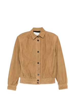 Saint Laurent suede buttoned jacket - Neutrals