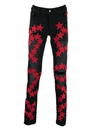 AMIRI star-appliqué straight-leg jeans - Black