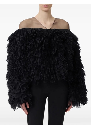 Elisabetta Franchi frayed-effect jacket - Black