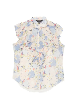 Lauren Ralph Lauren floral-print ruffled blouse - Blue