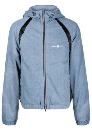 AMIRI logo-print denim track jacket - Blue
