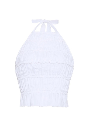 Cara Cara Peony smocked-cotton top - White