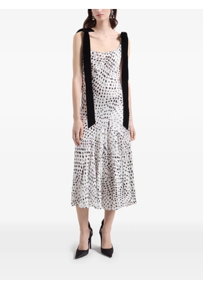 Nina Ricci satin polka-dot midi dress - White