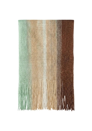 Missoni metallic-effect fringed scarf - Brown