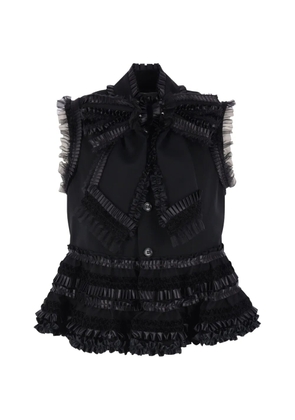 Noir Kei Ninomiya ruffled bow-detail jacket - Black