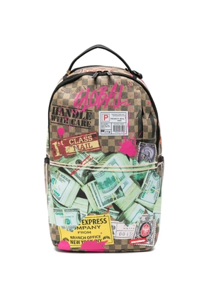 Sprayground graphic-print checkered backpack - Brown