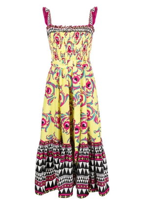 La DoubleJ floral print mid-length dress - Yellow