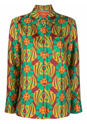 La DoubleJ vibrant-floral print shirt - Green