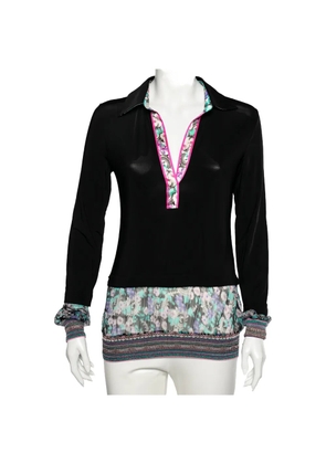 Cavalli Class paneled jersey top - Black