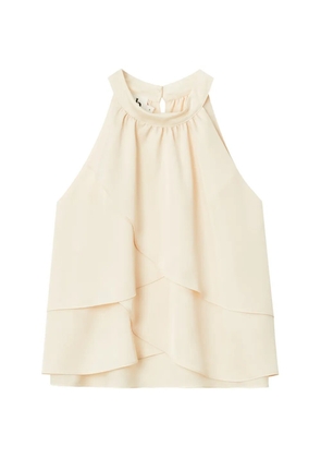 b+ab tiered halterneck blouse - Neutrals